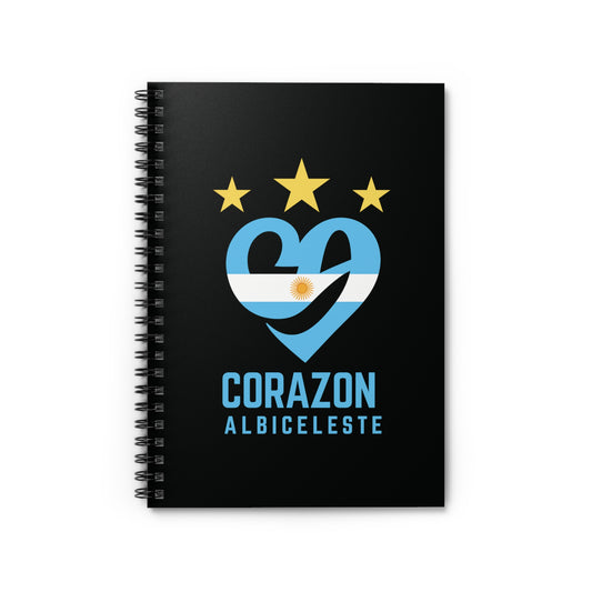 Soccer Fan Spiral Notebook - Corazon Albiceleste Design