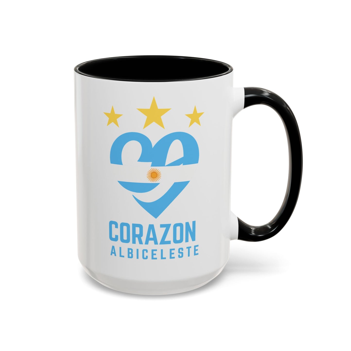 Corazon Albiceleste Accent Coffee Mug - 11 & 15oz - Perfect for Fans and Gifts