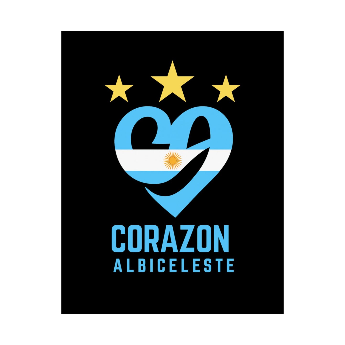 Argentina Corazon Albiceleste Matte Vertical Poster