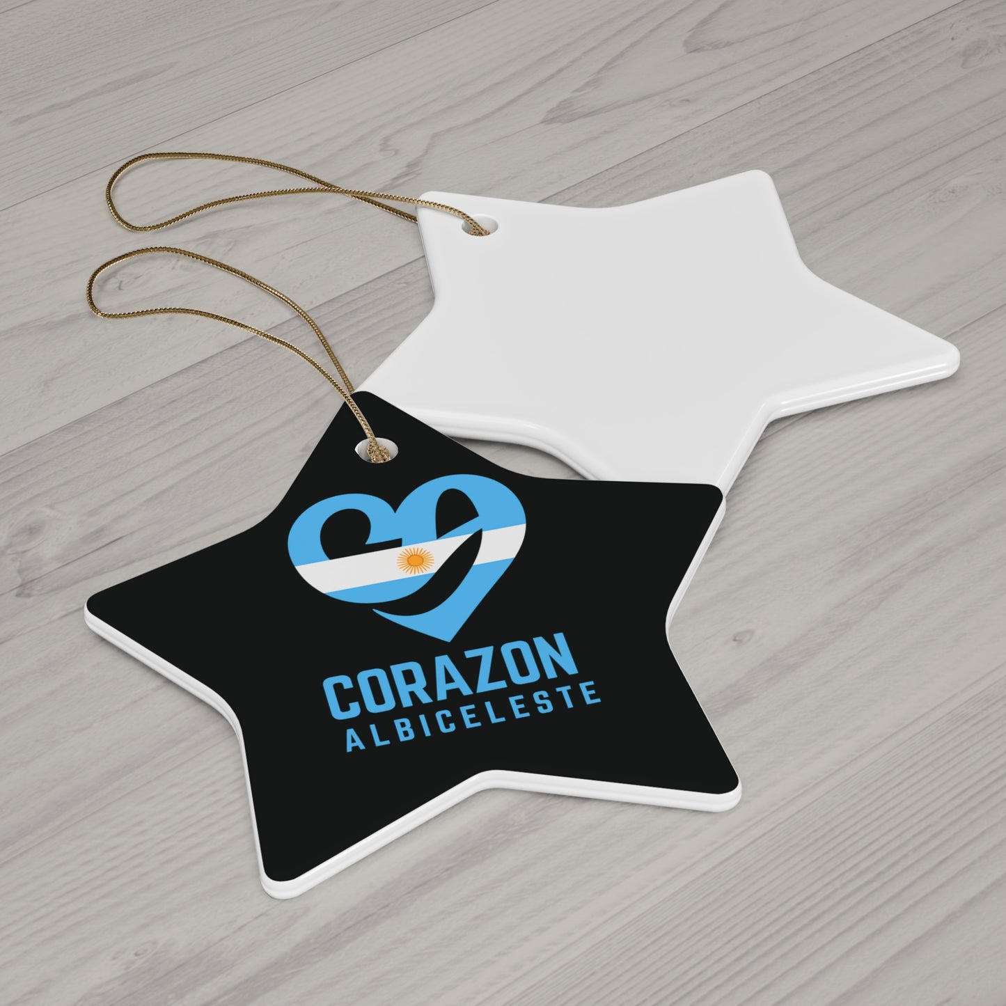 Argentina Heart Ceramic Ornament — “Corazon Albiceleste” Star Ornament