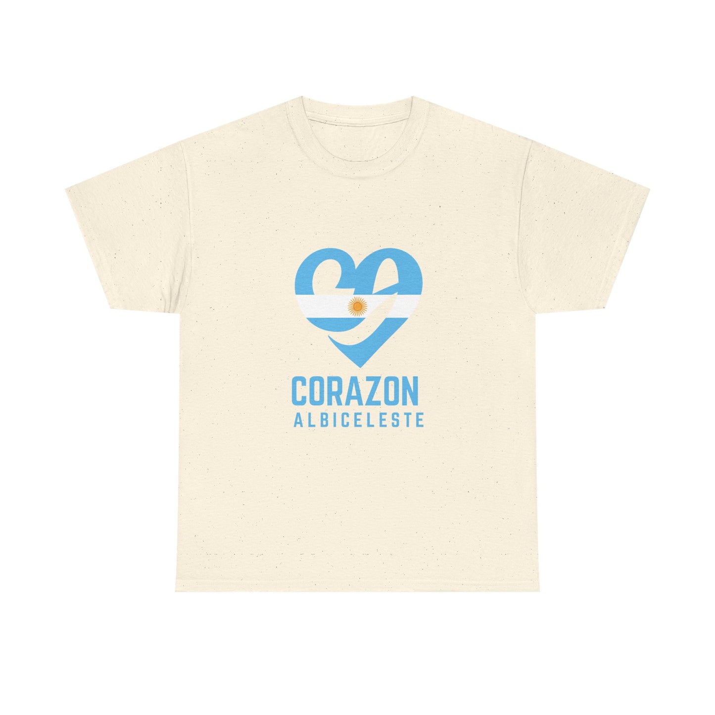 Corazon Albiceleste Unisex Heavy Cotton Tee - Heart Design for Passionate Fans