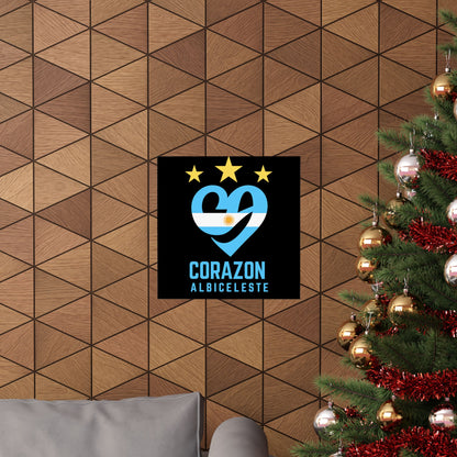 Argentina Corazon Albiceleste Matte Vertical Poster