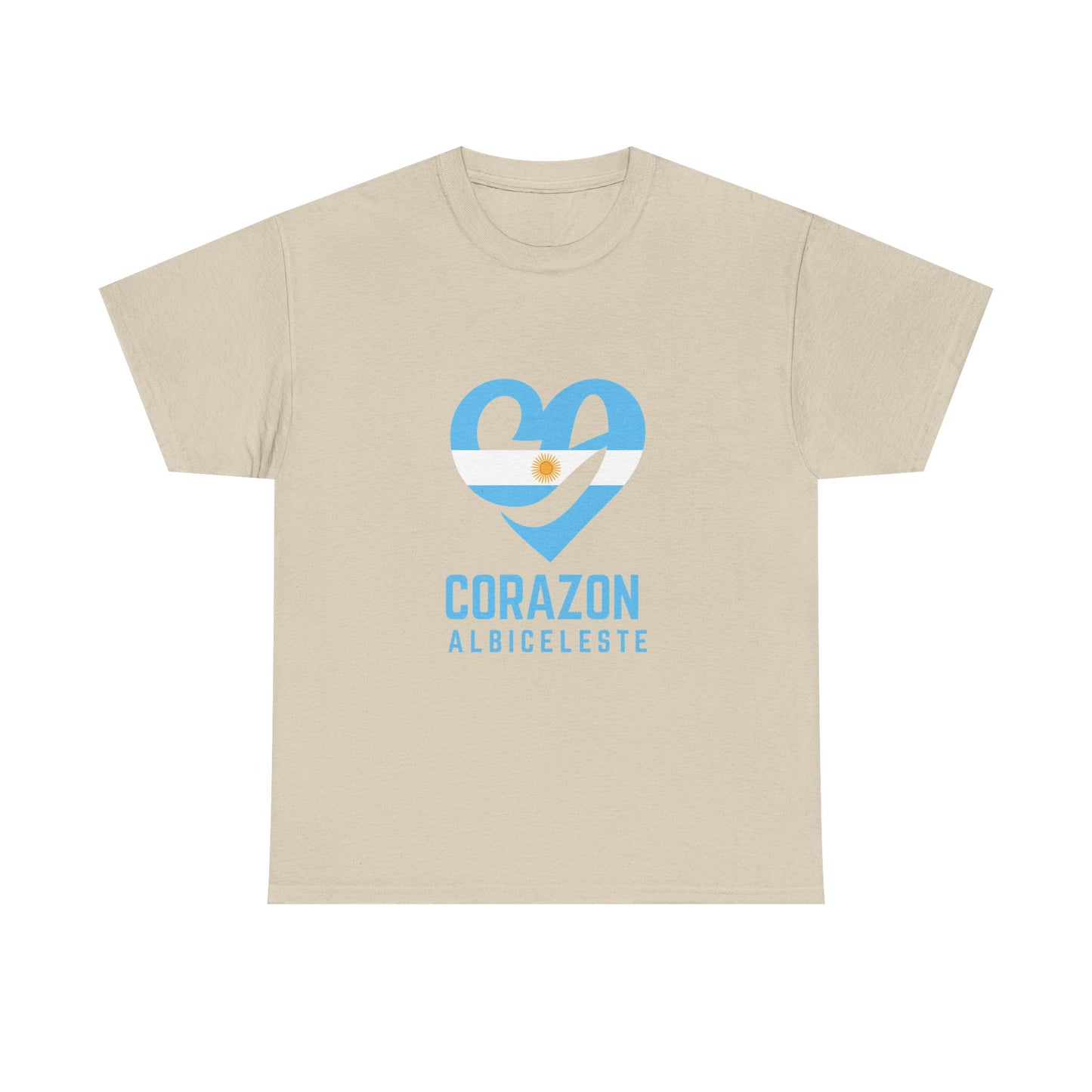 Corazon Albiceleste Unisex Heavy Cotton Tee - Heart Design for Passionate Fans