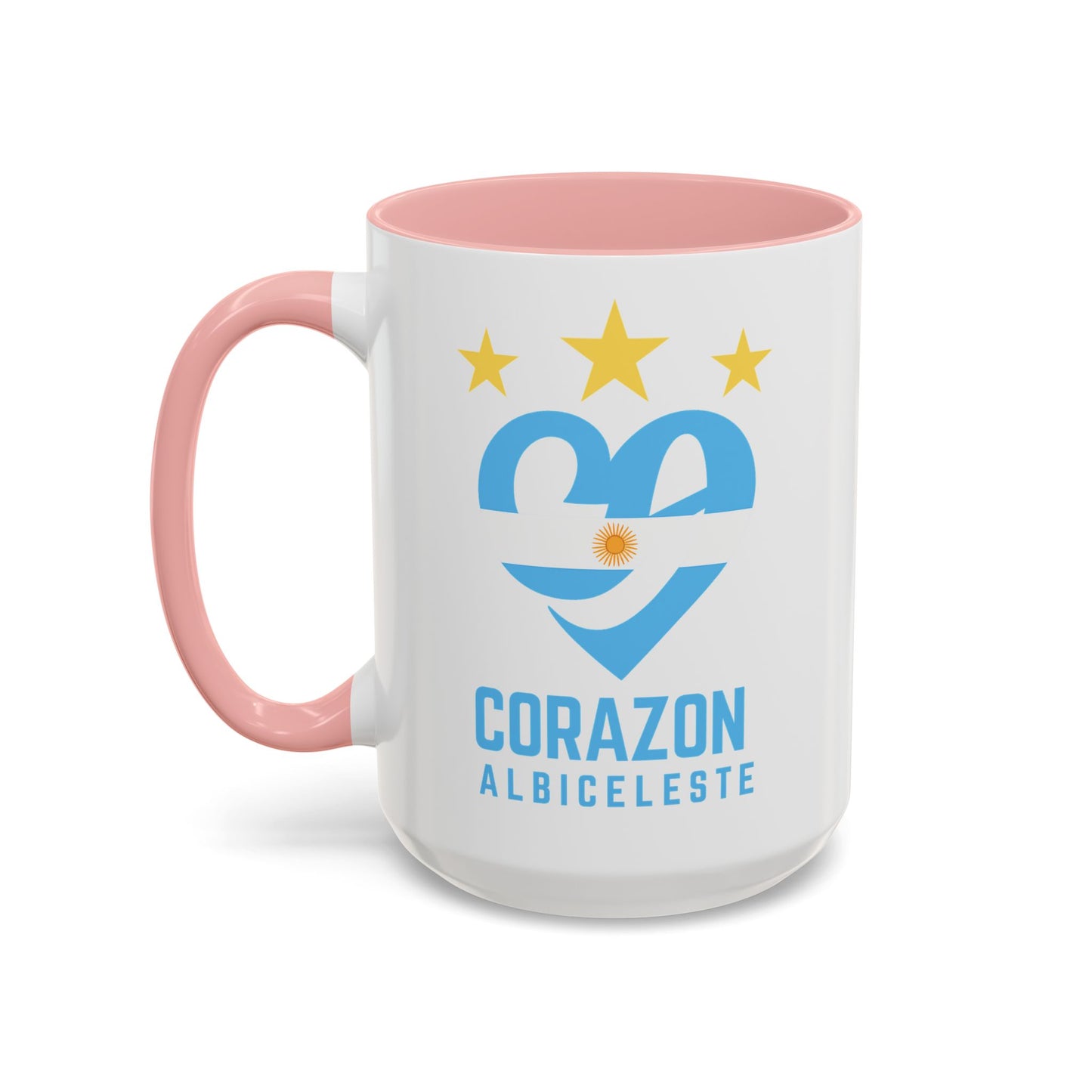 Corazon Albiceleste Accent Coffee Mug - 11 & 15oz - Perfect for Fans and Gifts