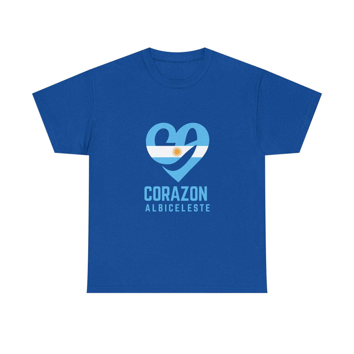 Corazon Albiceleste Unisex Heavy Cotton Tee - Heart Design for Passionate Fans