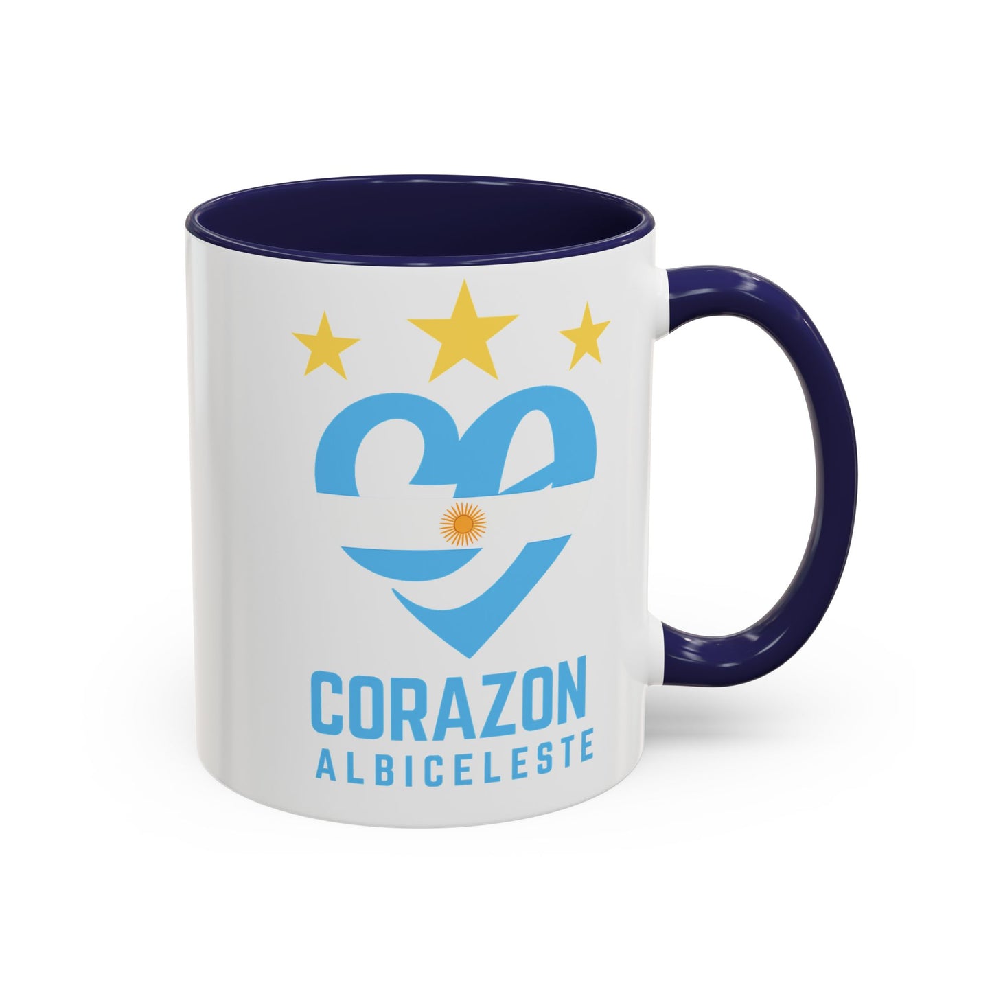 Corazon Albiceleste Accent Coffee Mug - 11 & 15oz - Perfect for Fans and Gifts