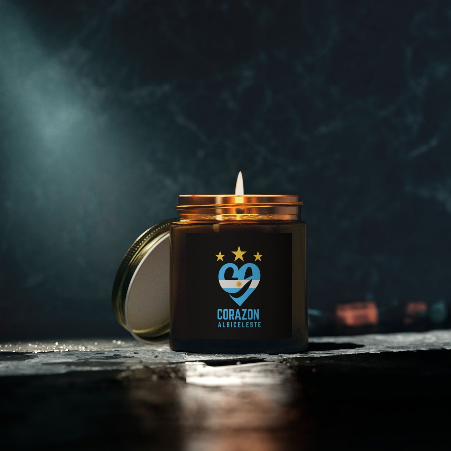 Coconut Apricot Scented Candle - Corazon Albiceleste
