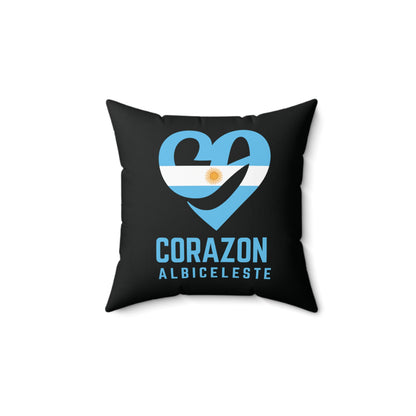 Argentinian Heart Flag Pillow – "Corazón Albiceleste" Decorative Cushion