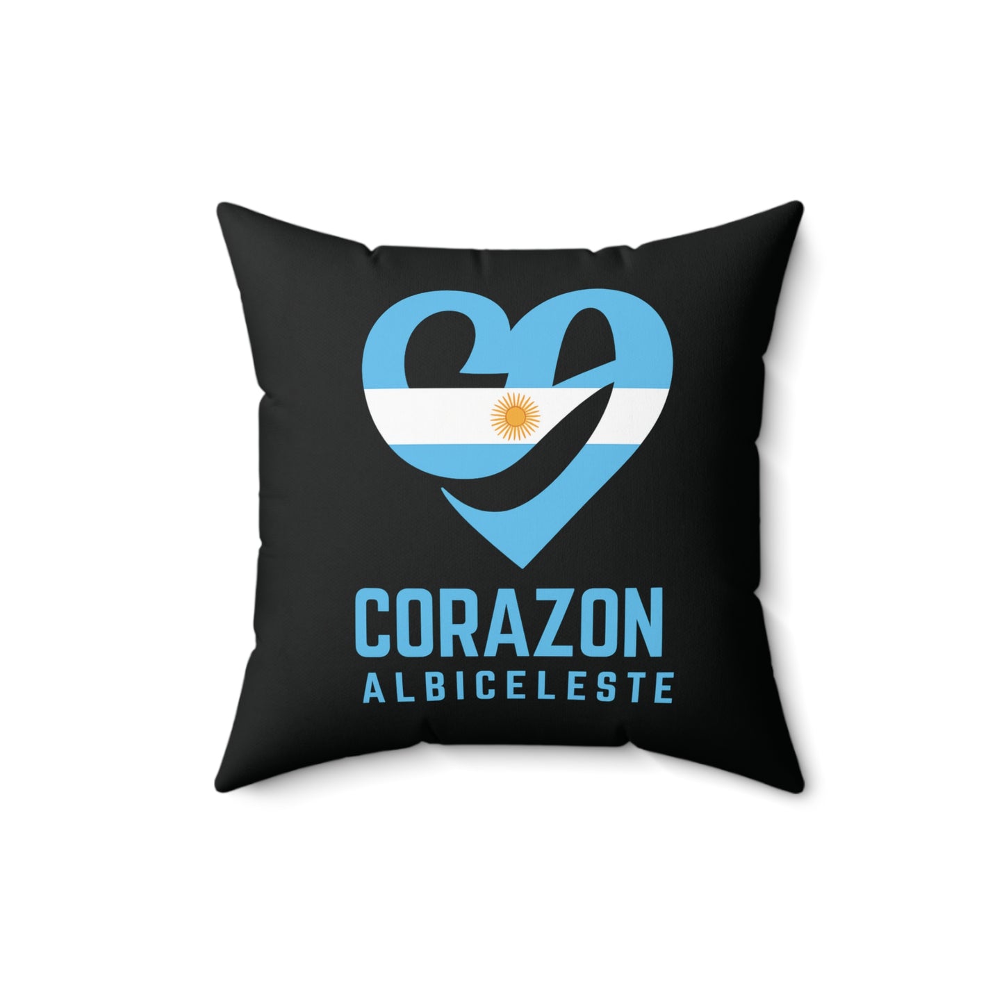 Argentinian Heart Flag Pillow – "Corazón Albiceleste" Decorative Cushion