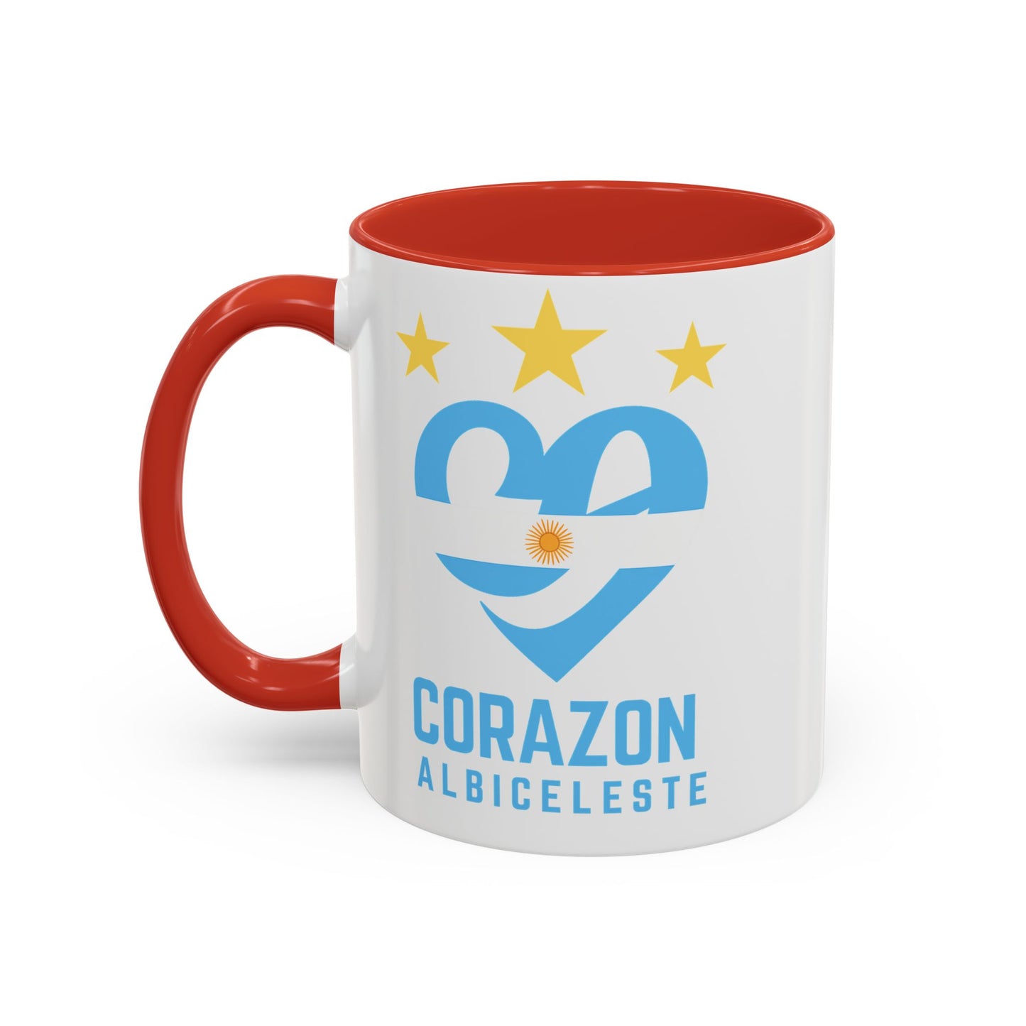Corazon Albiceleste Accent Coffee Mug - 11 & 15oz - Perfect for Fans and Gifts
