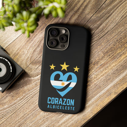 Corazon Albiceleste Phone Case - Tough & Stylish Protection for Fans