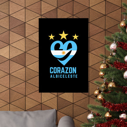 Argentina Corazon Albiceleste Matte Vertical Poster