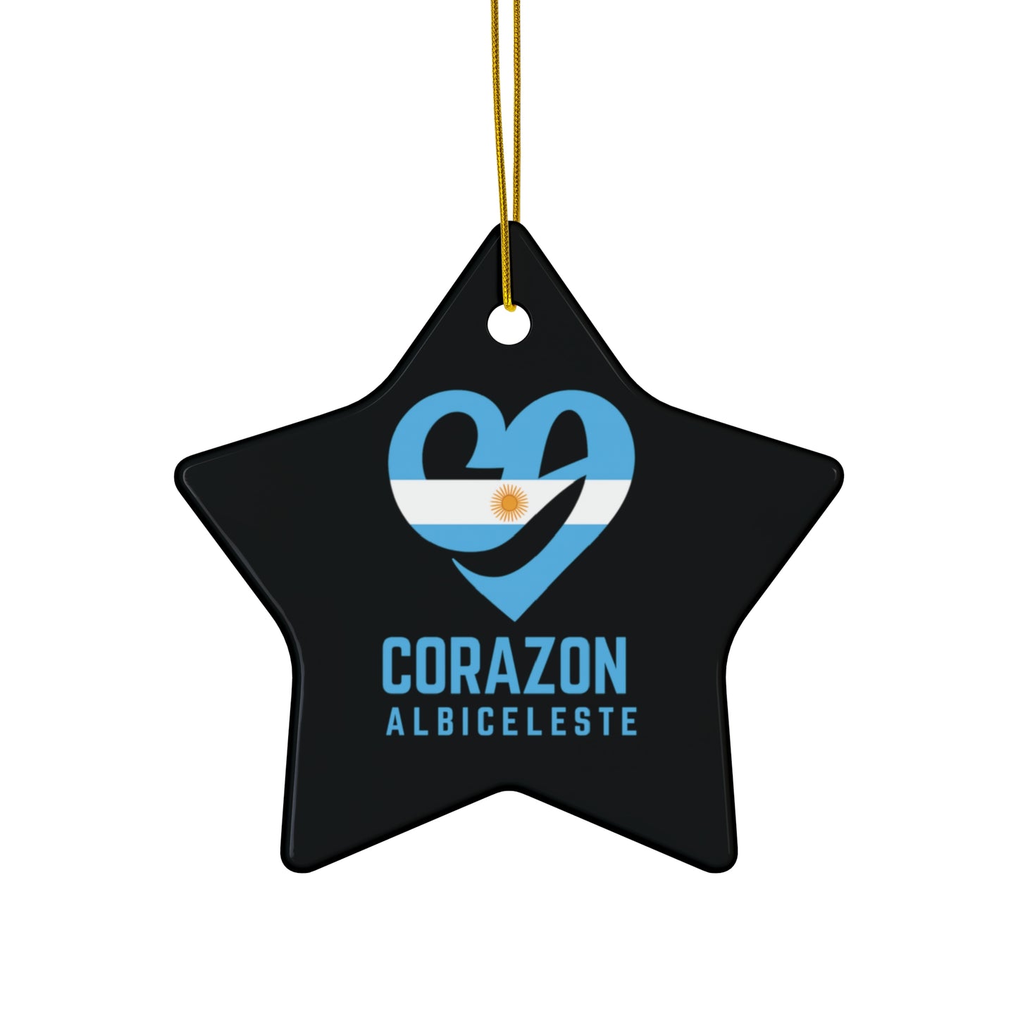 Argentina Heart Ceramic Ornament — “Corazon Albiceleste” Star Ornament