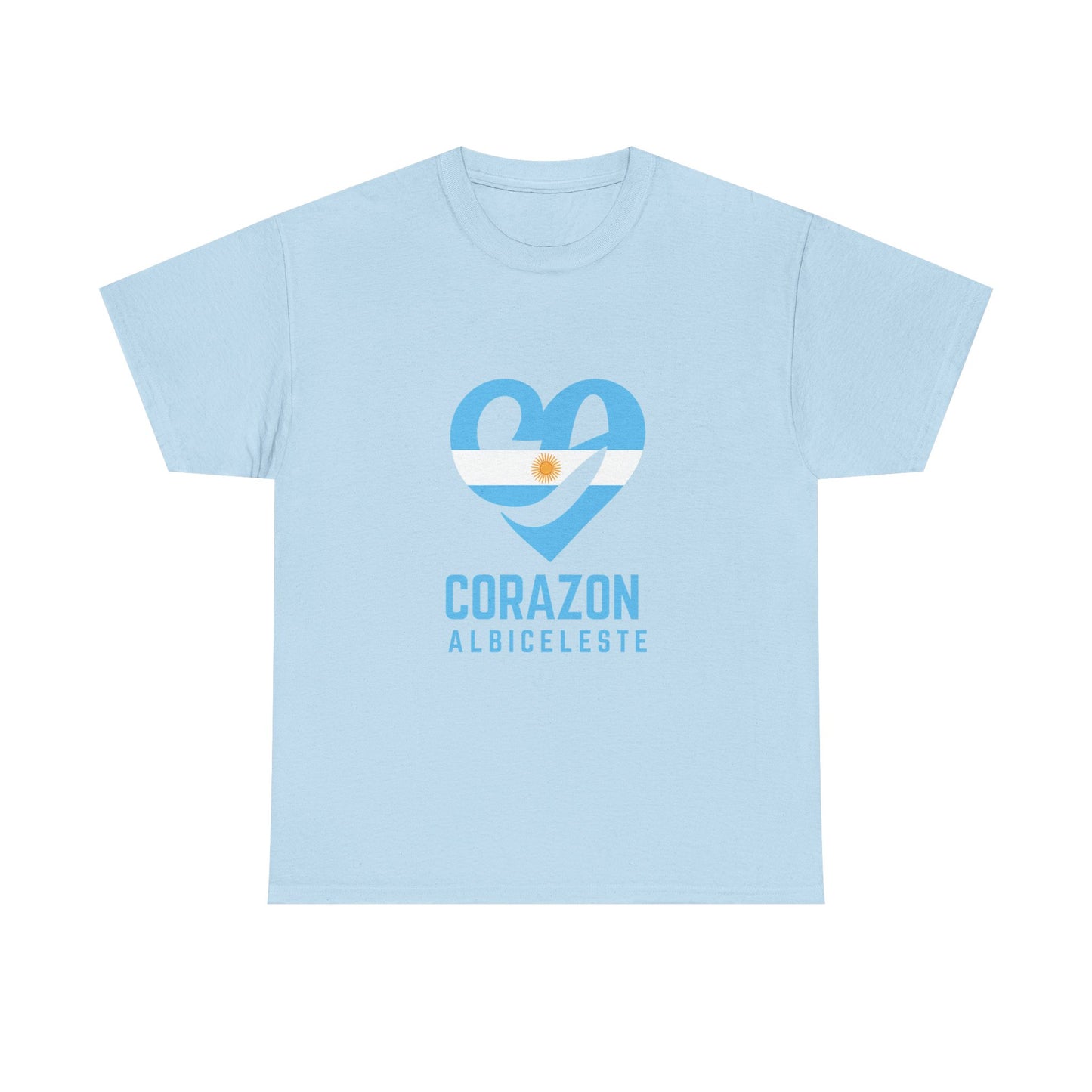 Corazon Albiceleste Unisex Heavy Cotton Tee - Heart Design for Passionate Fans