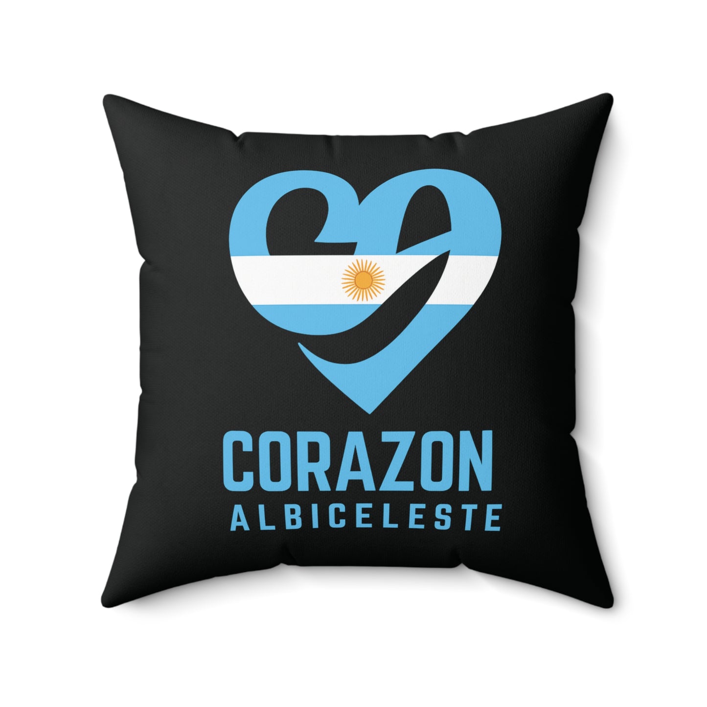 Argentinian Heart Flag Pillow – "Corazón Albiceleste" Decorative Cushion