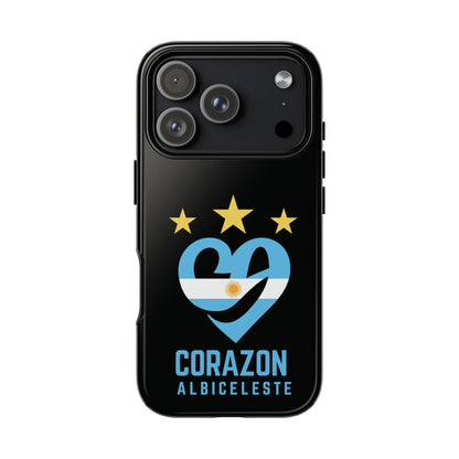 Corazon Albiceleste Phone Case - Tough & Stylish Protection for Fans