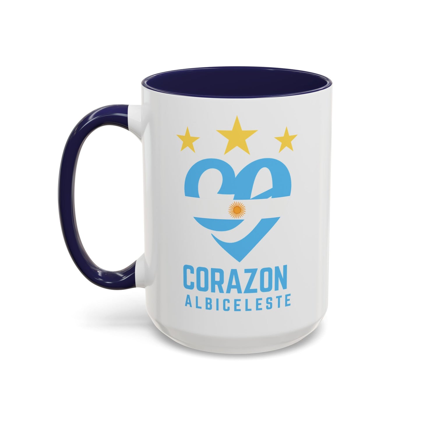 Corazon Albiceleste Accent Coffee Mug - 11 & 15oz - Perfect for Fans and Gifts