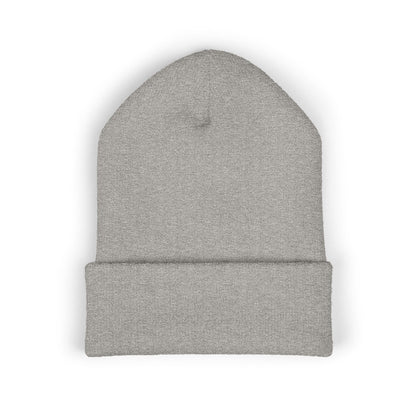 Embroidered Heartbeat Beanie — 'Corazón y Amistad' Cuffed Knit Hat