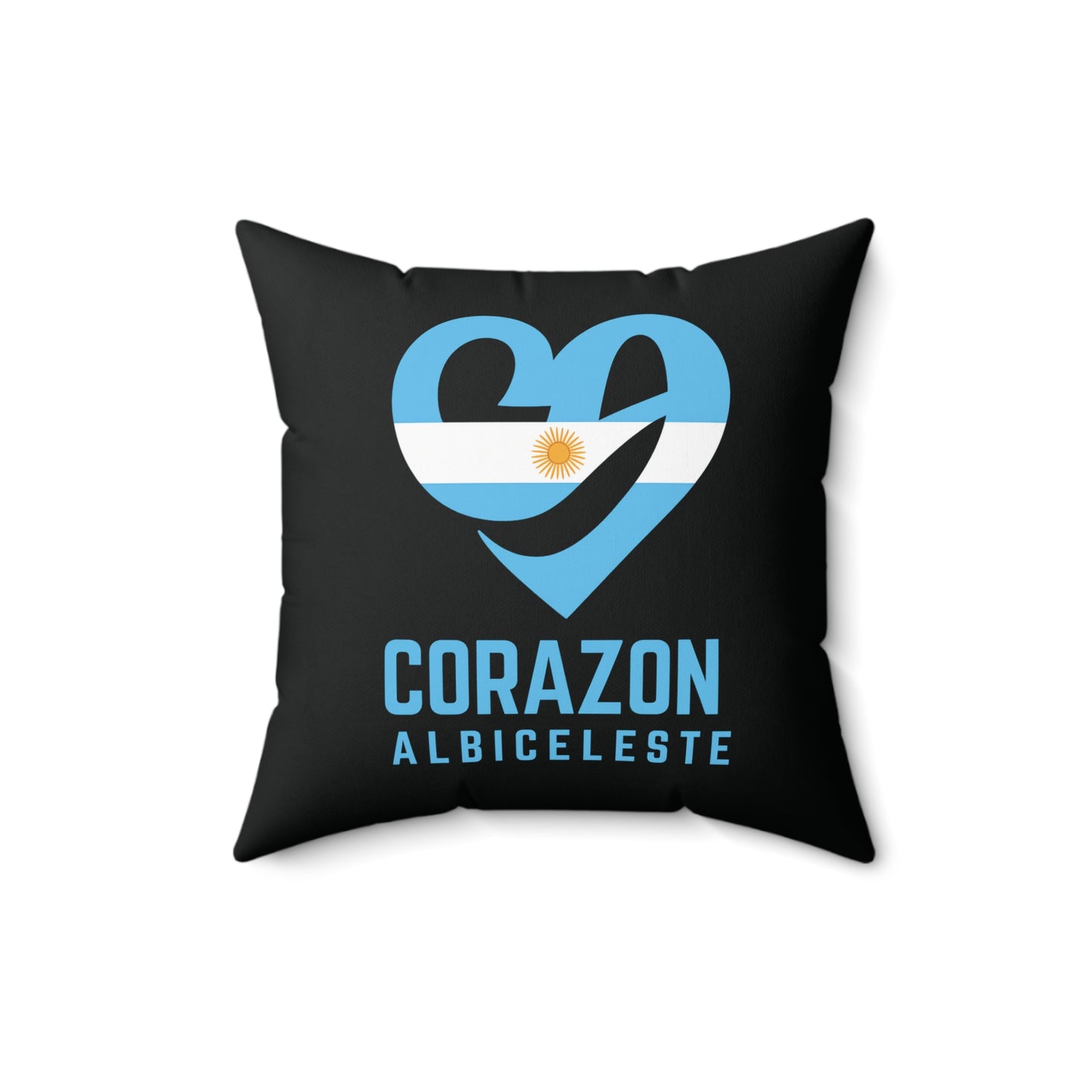Argentinian Heart Flag Pillow – "Corazón Albiceleste" Decorative Cushion
