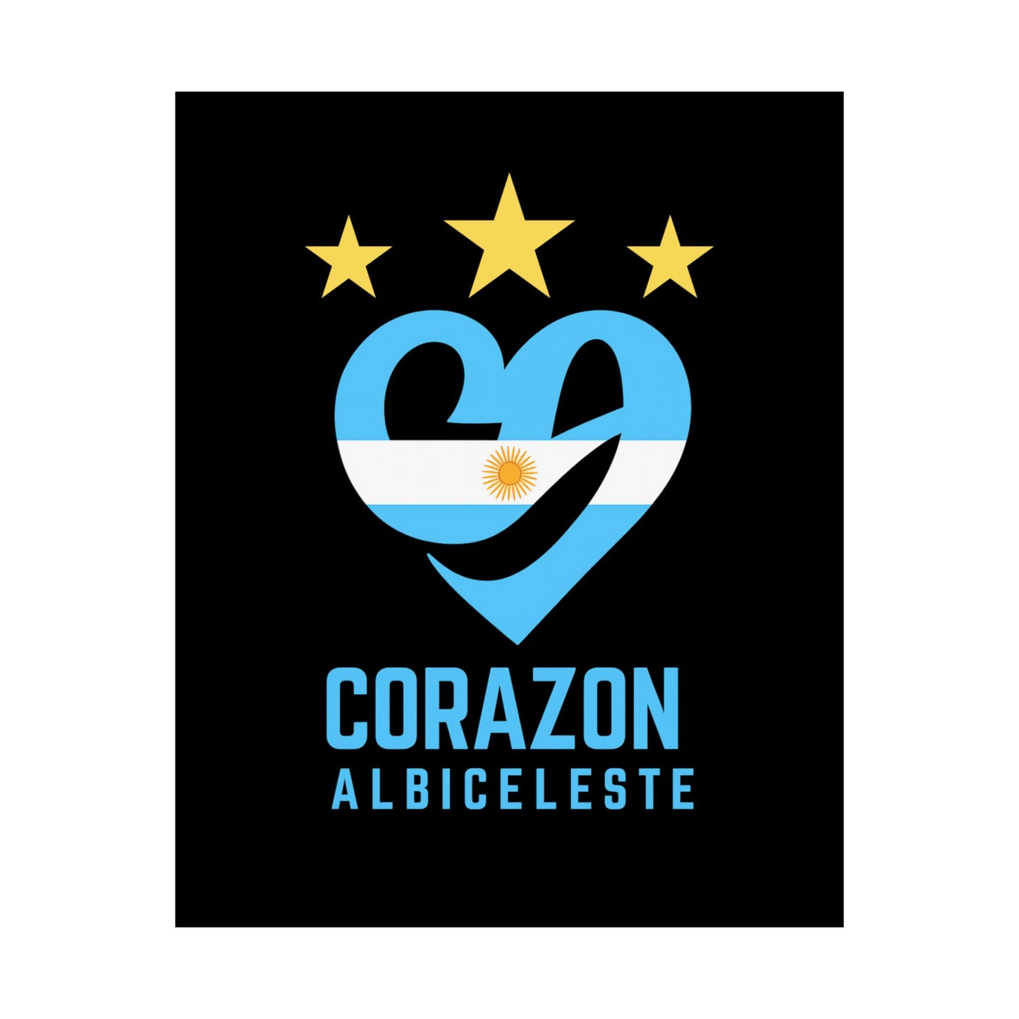 Argentina Corazon Albiceleste Matte Vertical Poster