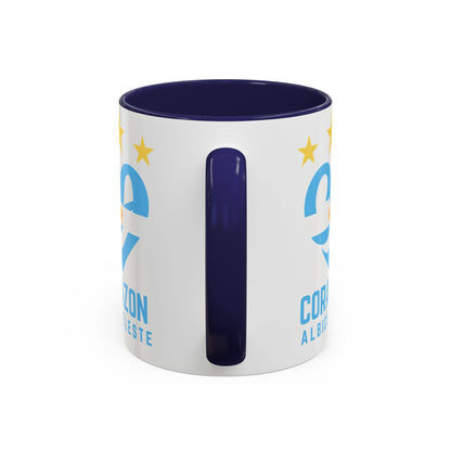 Corazon Albiceleste Accent Coffee Mug - 11 & 15oz - Perfect for Fans and Gifts