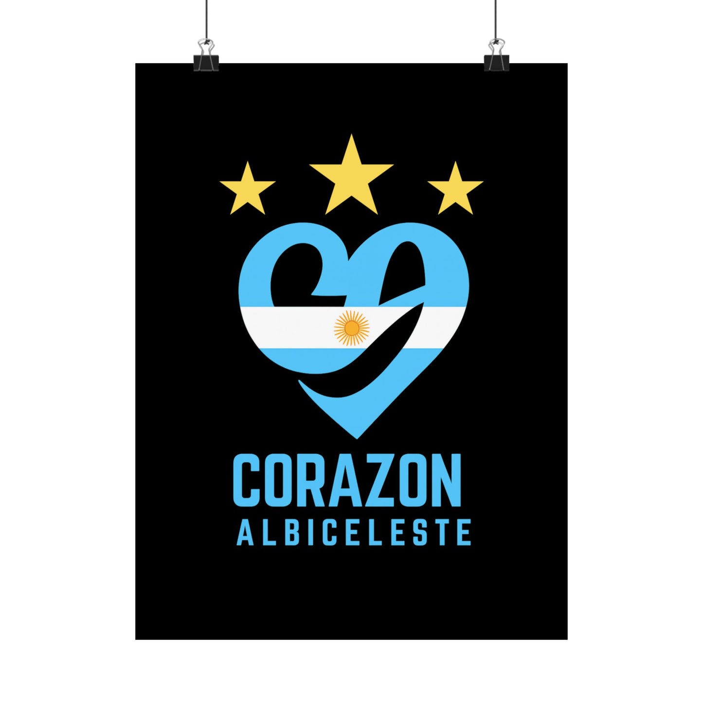 Argentina Corazon Albiceleste Matte Vertical Poster