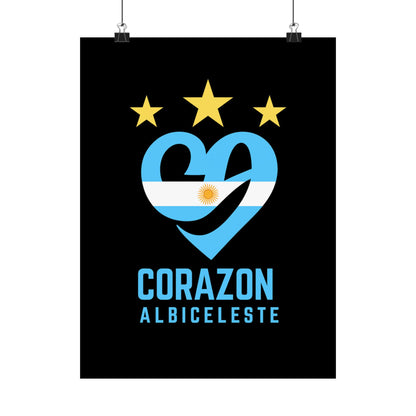 Argentina Corazon Albiceleste Matte Vertical Poster