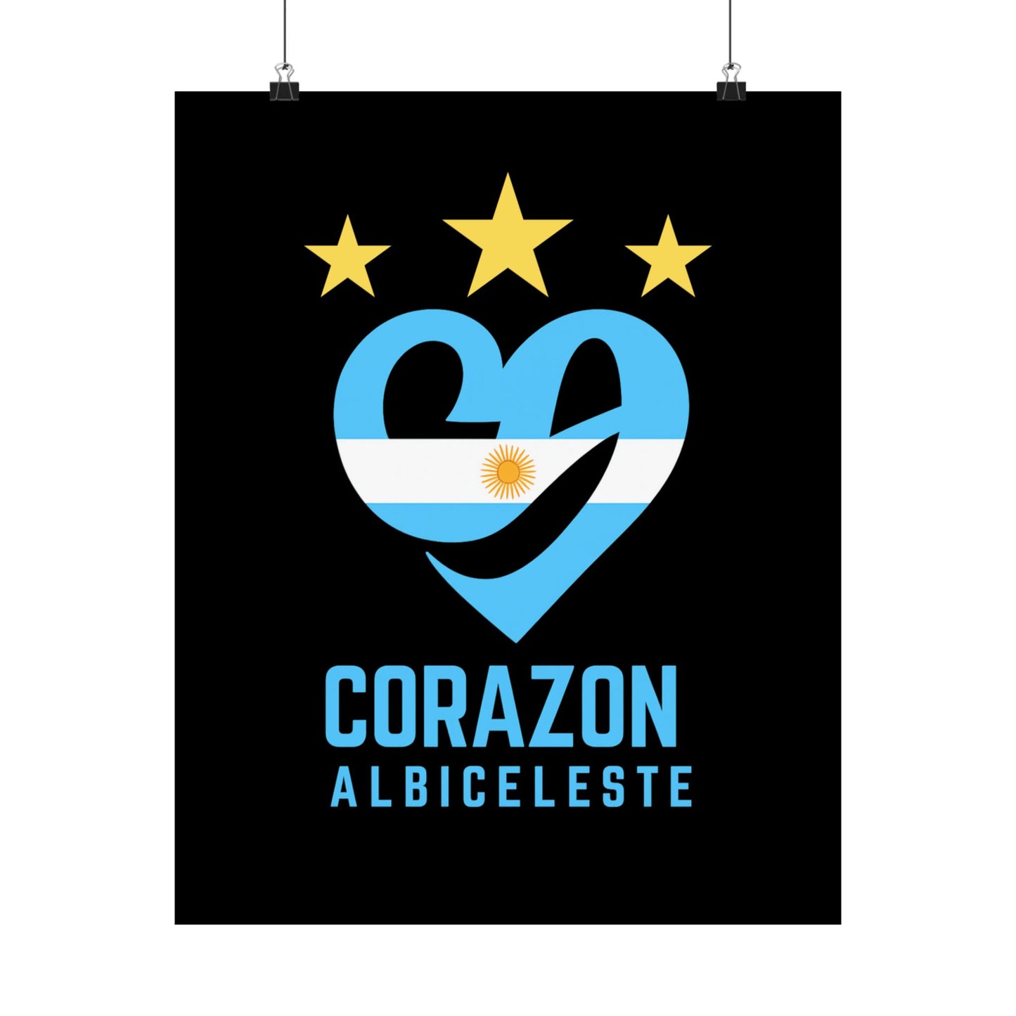 Argentina Corazon Albiceleste Matte Vertical Poster