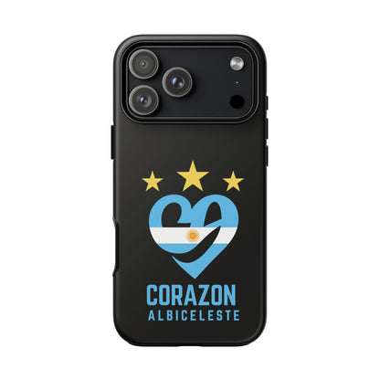 Corazon Albiceleste Phone Case - Tough & Stylish Protection for Fans