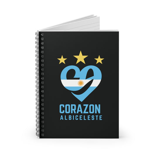 Soccer Fan Spiral Notebook - Corazon Albiceleste Design