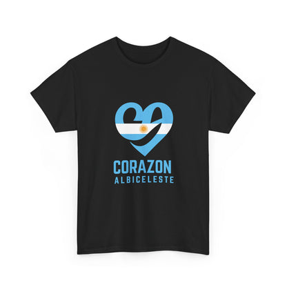Corazon Albiceleste Unisex Heavy Cotton Tee - Heart Design for Passionate Fans