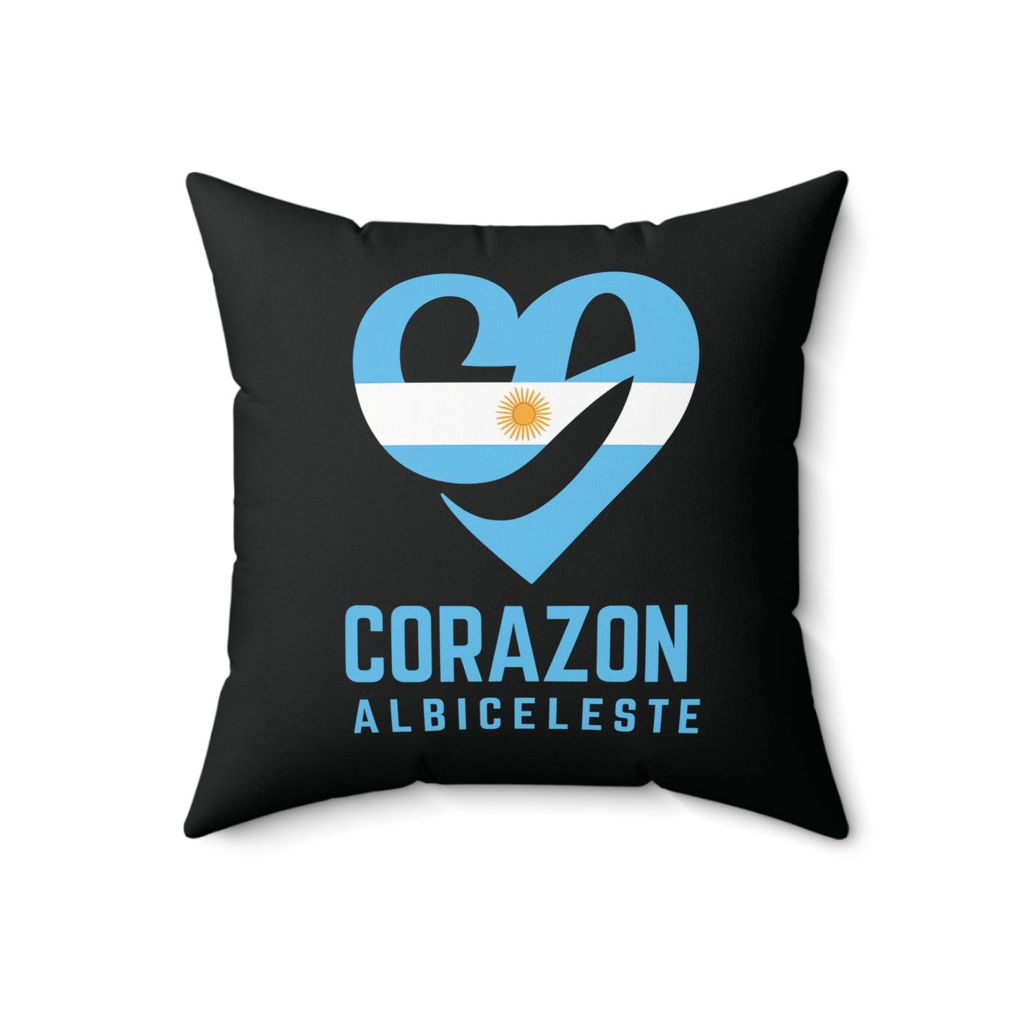 Argentinian Heart Flag Pillow – "Corazón Albiceleste" Decorative Cushion