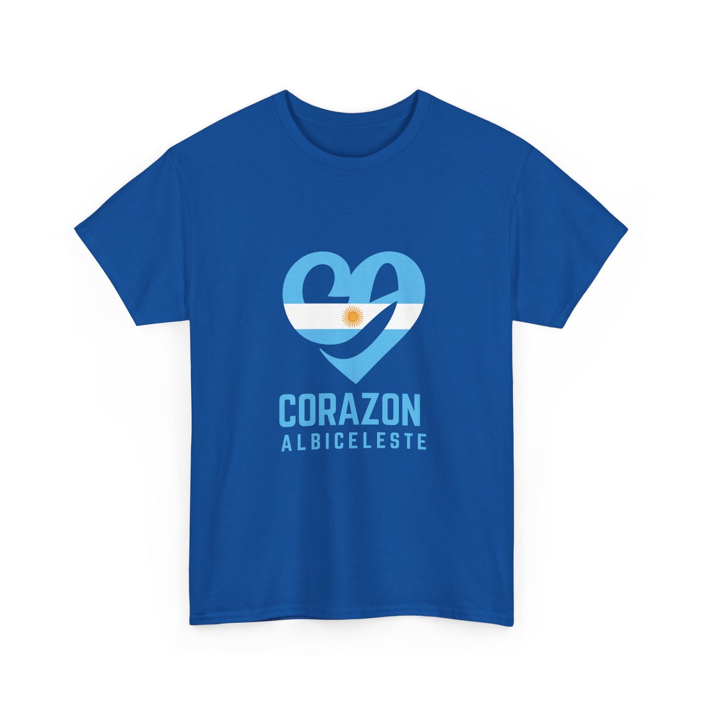 Corazon Albiceleste Unisex Heavy Cotton Tee - Heart Design for Passionate Fans