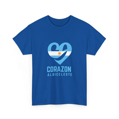 Corazon Albiceleste Unisex Heavy Cotton Tee - Heart Design for Passionate Fans