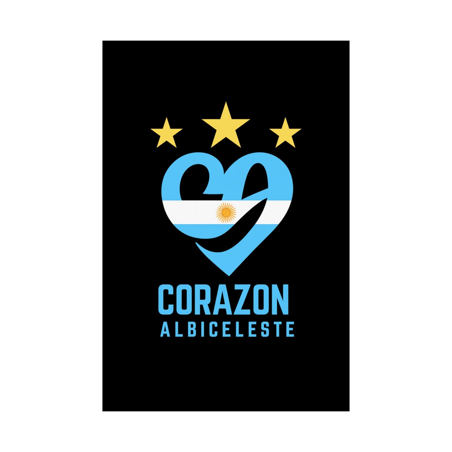 Argentina Corazon Albiceleste Matte Vertical Poster
