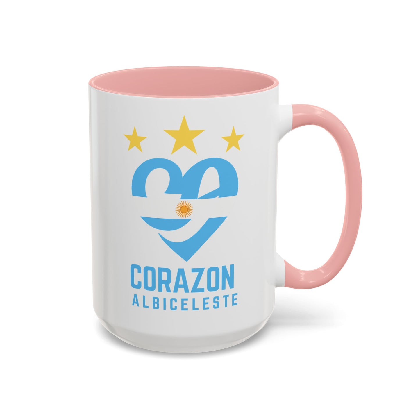 Corazon Albiceleste Accent Coffee Mug - 11 & 15oz - Perfect for Fans and Gifts