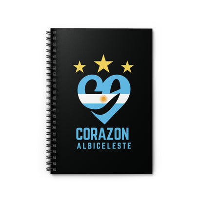 Soccer Fan Spiral Notebook - Corazon Albiceleste Design