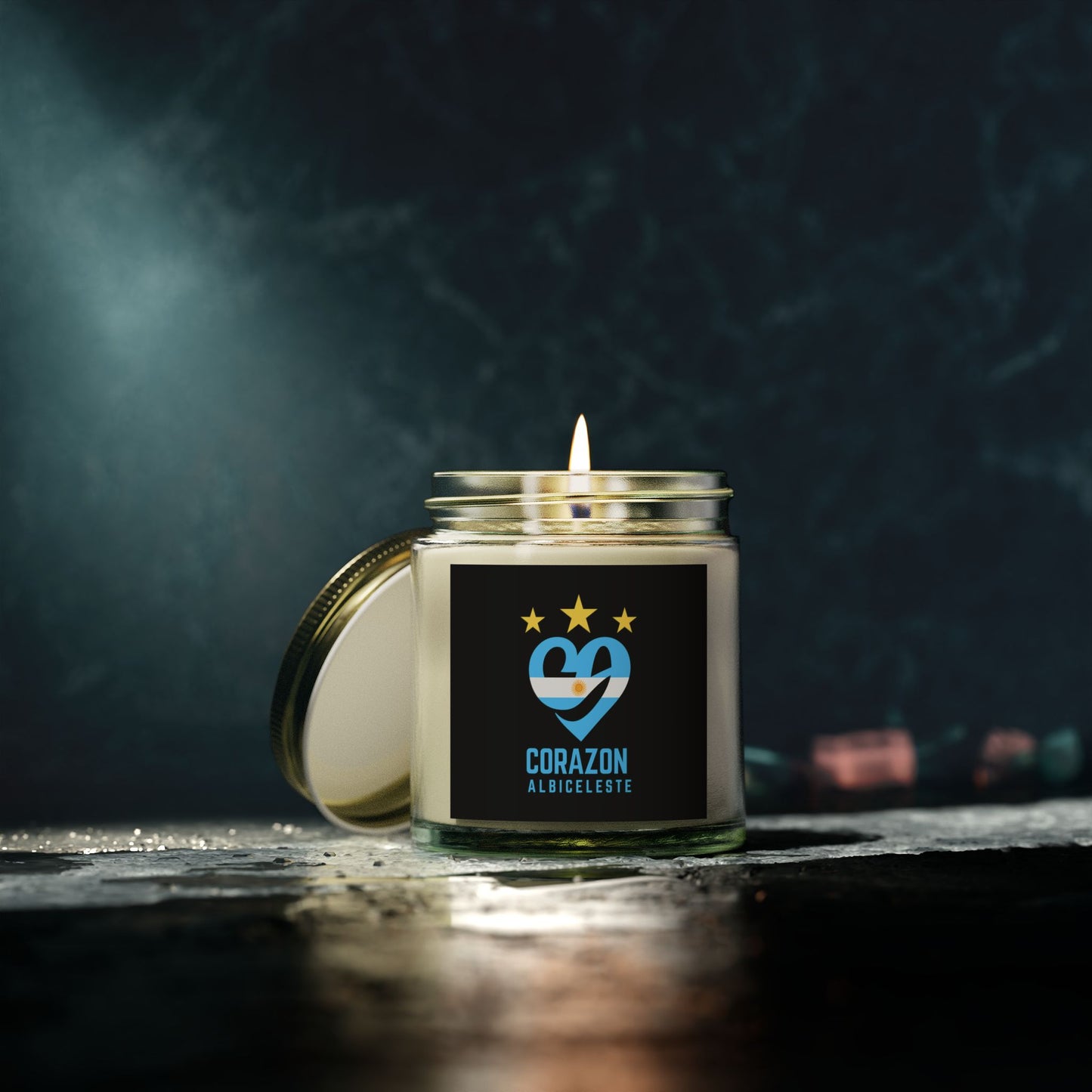 Coconut Apricot Scented Candle - Corazon Albiceleste