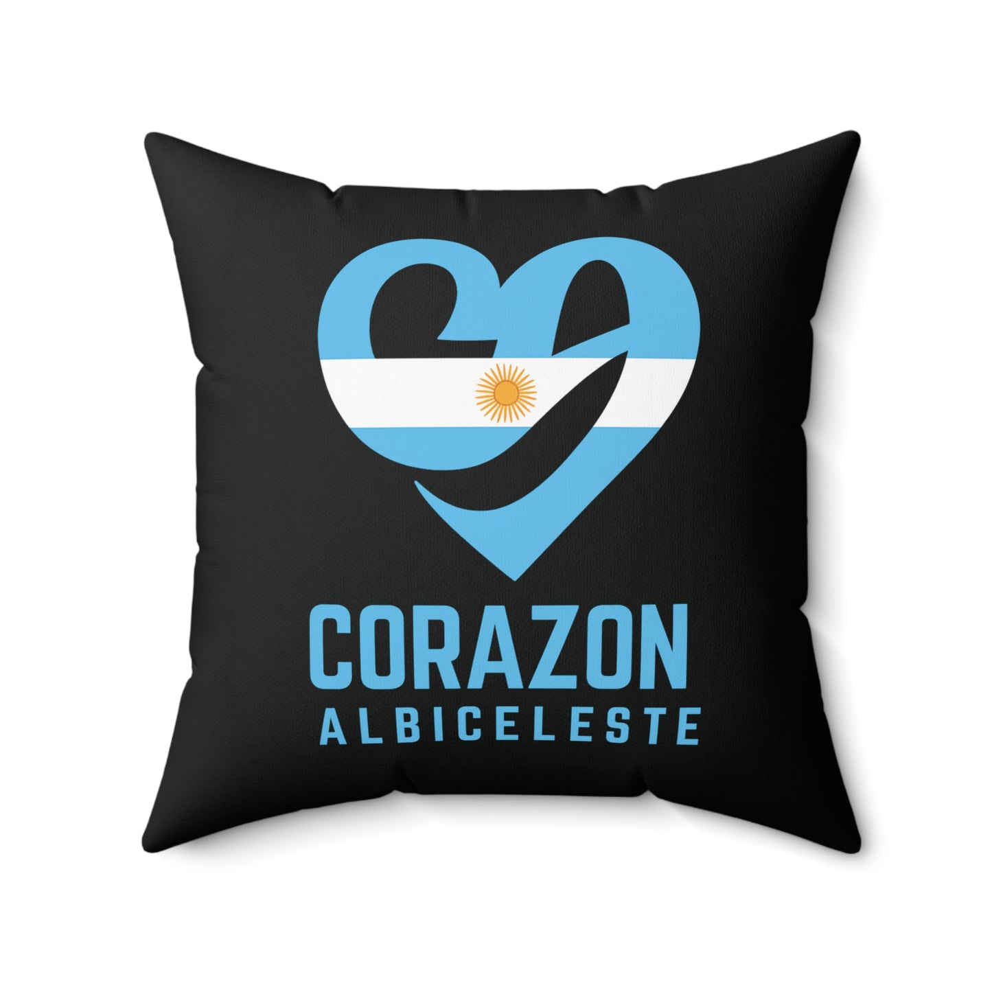 Argentinian Heart Flag Pillow – "Corazón Albiceleste" Decorative Cushion