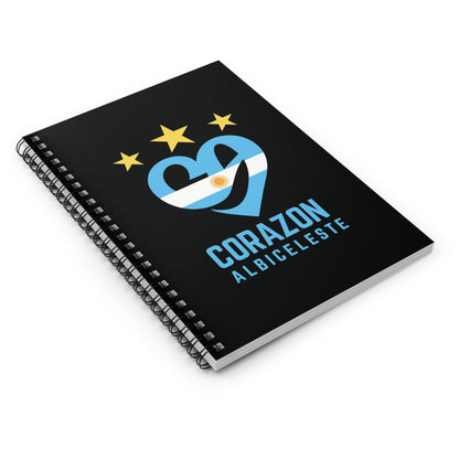 Soccer Fan Spiral Notebook - Corazon Albiceleste Design