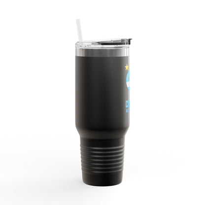 40oz Insulated Travel Mug - 'Corazón Albiceleste' Design for Adventurers